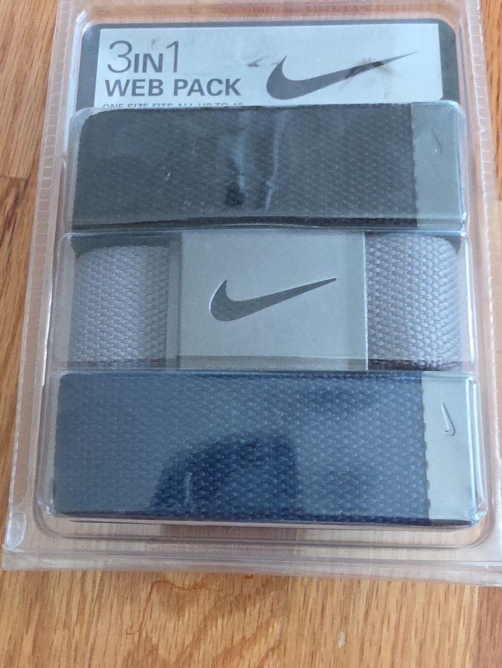 Nike Men’s 3-Pack Web Belts in Black, Gray & Navy